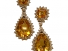 Citrine and Diamond Earrings, circa 1960-1